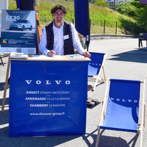 Comptoir de stand Volvo Discover Group