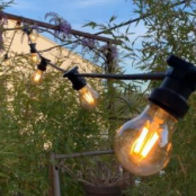 Guirlande guinguette "filaments" en location